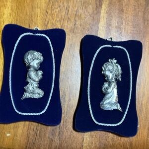 Pewter Praying Child Wall/Sitting Plaques